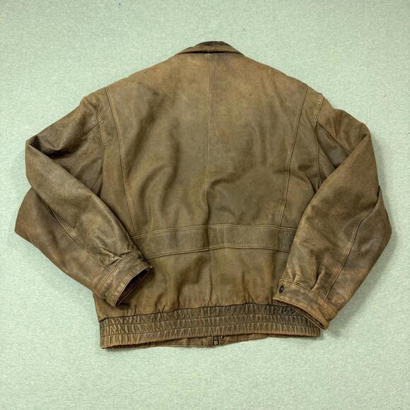Vintage Wilson's Adventure Bound Leather Jacket Mens M Bomber Brown Thinsulate - Picture 8 of 11